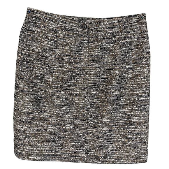 Donegal Ireland Wool Skirt Magee Gray Black Boucle' Satin Lined SZ 12 Irishwool - Picture 2 of 8